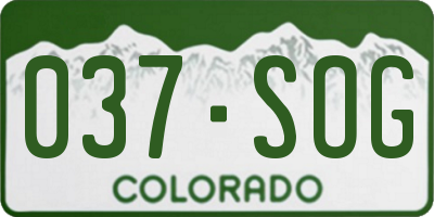 CO license plate 037SOG