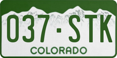 CO license plate 037STK