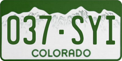 CO license plate 037SYI