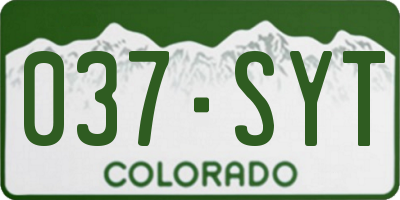 CO license plate 037SYT