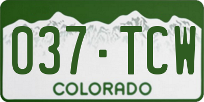 CO license plate 037TCW