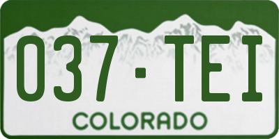 CO license plate 037TEI
