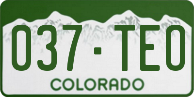 CO license plate 037TEO