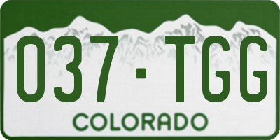 CO license plate 037TGG