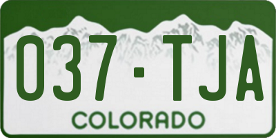 CO license plate 037TJA