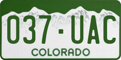 CO license plate 037UAC