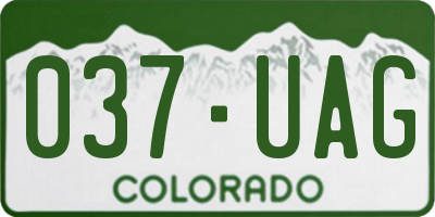 CO license plate 037UAG