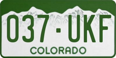 CO license plate 037UKF