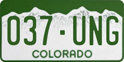 CO license plate 037UNG