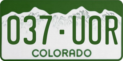 CO license plate 037UOR