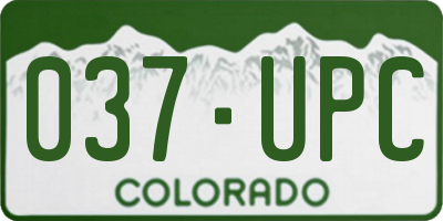 CO license plate 037UPC