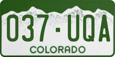 CO license plate 037UQA