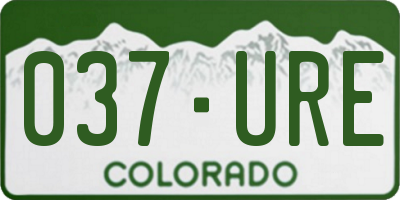 CO license plate 037URE