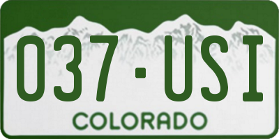 CO license plate 037USI