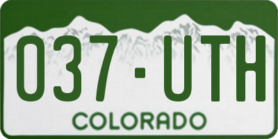 CO license plate 037UTH