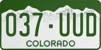 CO license plate 037UUD