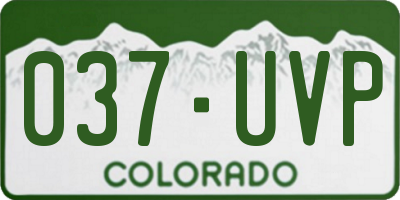 CO license plate 037UVP