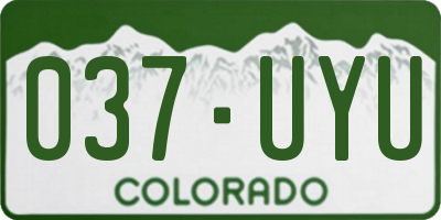 CO license plate 037UYU