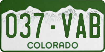 CO license plate 037VAB