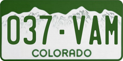 CO license plate 037VAM