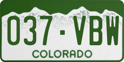 CO license plate 037VBW