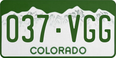 CO license plate 037VGG