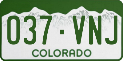 CO license plate 037VNJ