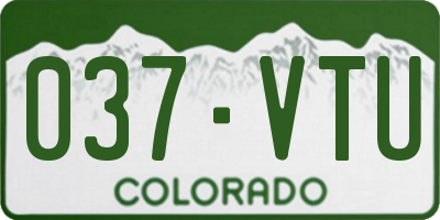 CO license plate 037VTU