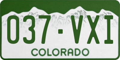 CO license plate 037VXI