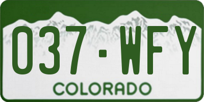 CO license plate 037WFY