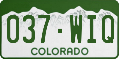CO license plate 037WIQ
