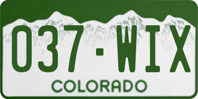 CO license plate 037WIX