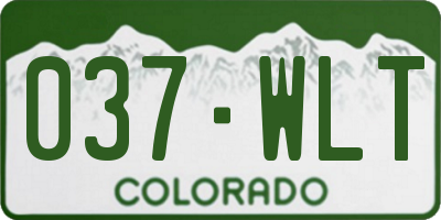 CO license plate 037WLT