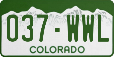 CO license plate 037WWL