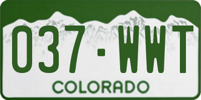 CO license plate 037WWT