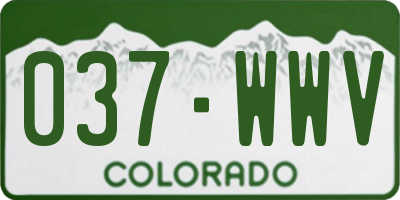 CO license plate 037WWV