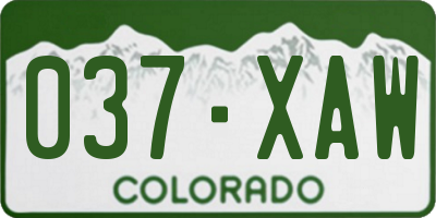 CO license plate 037XAW