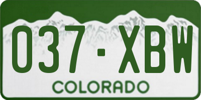 CO license plate 037XBW