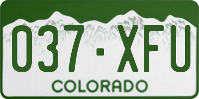 CO license plate 037XFU