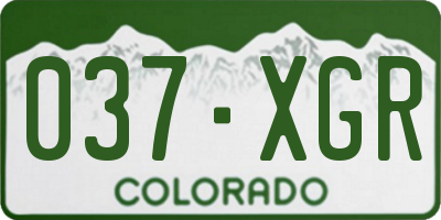 CO license plate 037XGR
