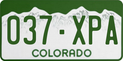 CO license plate 037XPA