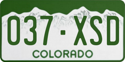 CO license plate 037XSD