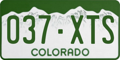 CO license plate 037XTS