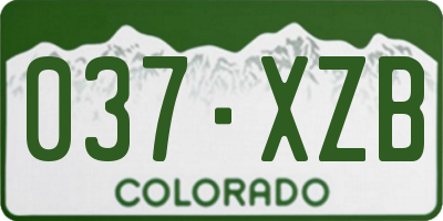 CO license plate 037XZB
