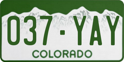 CO license plate 037YAY