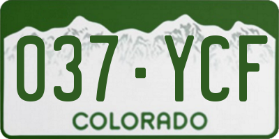 CO license plate 037YCF