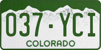 CO license plate 037YCI