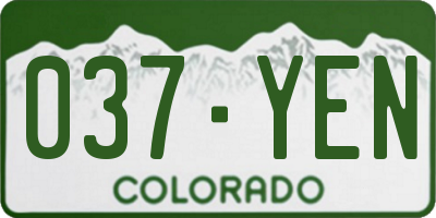 CO license plate 037YEN