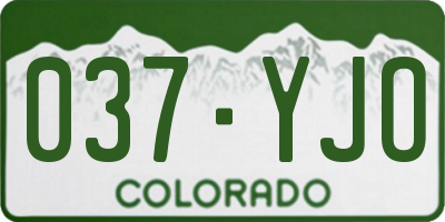 CO license plate 037YJO
