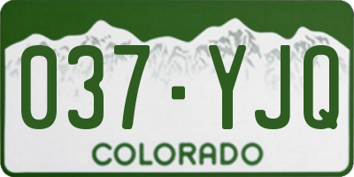 CO license plate 037YJQ